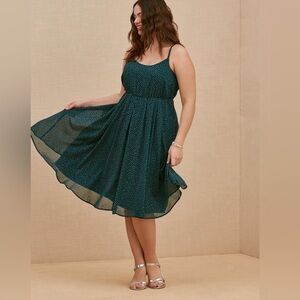 Torrid Midi Chiffon Pleated Dress- Plus size 2
